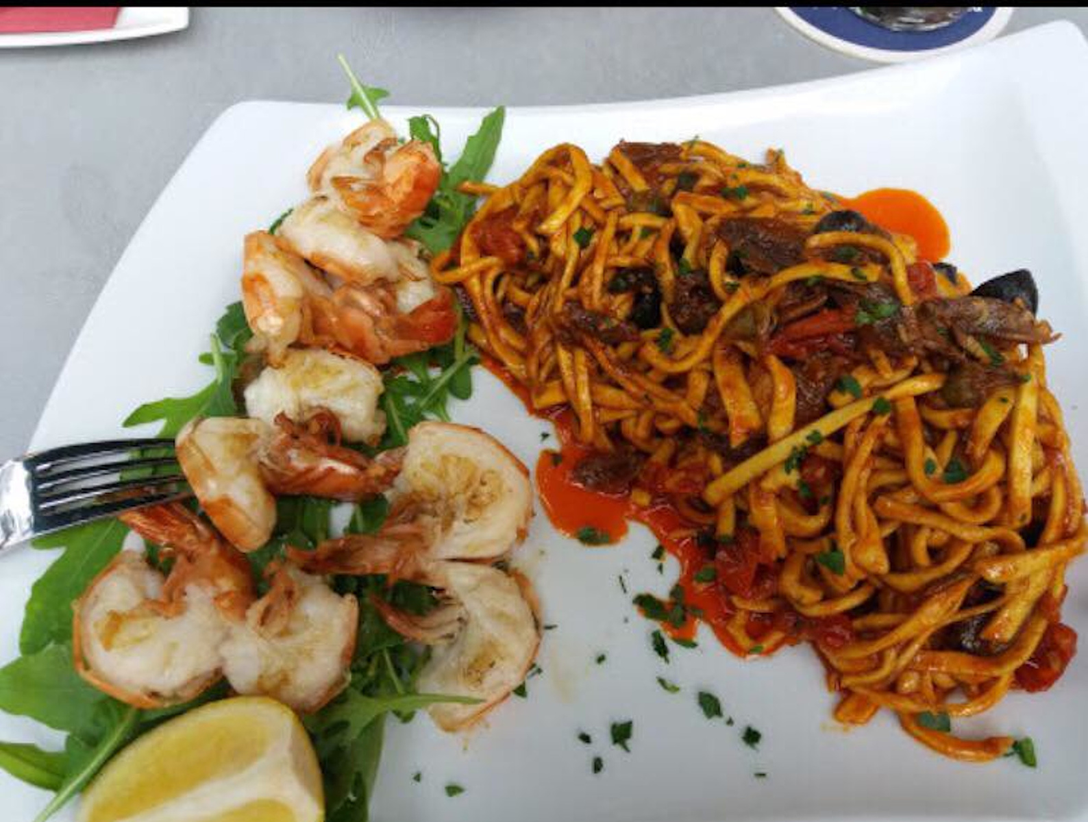 Spaghetti mit Meeresfrüchten des Ristorante „Zum kleinen Italiener“